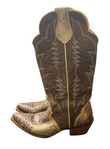 Idyllwind Triad Exotic Python Snip Toe Western Boots Brown Size 9B Cowgirl Rodeo Photo 0