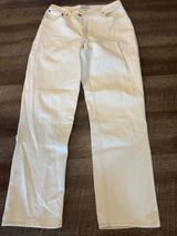 Abercrombie & Fitch ‘90s Straight Ultra High Rise White Denim Jeans Photo 0