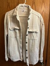 Hollister Boyfriend Fit Flannel Cream Plaid Photo 0