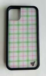 Pink and green plaid wildflower case Photo 0