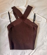 Babaton Aritzia Crop Sculpt Knit Tank Criss-Cross Photo 0