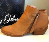 Sam Edelman Cognac Suede Ankle Boot with Side Zip Photo 0