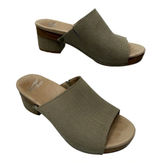 Dansko Maci Taupe Textured Leather Heeled Slide Sandals Size 36 Photo 0