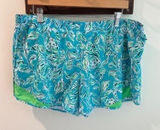 Lilly Pulitzer Luxletic Ocean Trail Shorts Turquoise Oasis Outta Line Print XL Photo 0