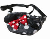 Disney Parks Loungefly Black Minnie‎ Mouse Sequined Waist Bag Red Polka Dot Bow Photo 0
