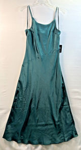 Express Women's Slip Dress Green‎ Jewel tone Satin Midi Spaghetti Strap NwT XS Photo 0