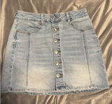 American Eagle Outfitters Button Skirt Jean Photo 0