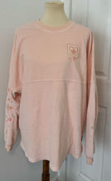 Walt Disney World Pink Velour Spirit Jersey Floral Embroidery Large *Spot Photo 0