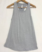 Yogalicious Tank Top Women M Gray Split Tie Back Racerback Workout‎ Yoga Running Photo 0