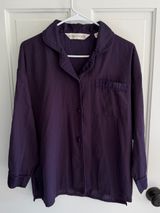 Vintage Victoria’s Secret Purple Herringbone Pajama Top Size S Y2K Photo 0