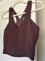 ALO Real Bra Tank V-Neck Racerback Cropped with Bra Shelf Photo 0