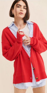 Free People School Boy Cashmere Cardi NWOT Photo 0