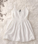 H&M Divided White Lace Bodice Skater Mini Dress Coquette Bridal Size 8 Photo 0