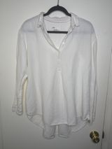 Anthropologie Sz M Linen Blend Fishermen Beach Sailor Vibe Classic Longsleeve Photo 0
