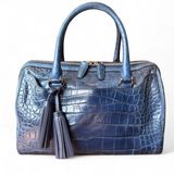 Coach Legacy Haley Satchel Blue Croc Embossed Leather Tassel Bag 22324 Photo 0