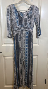 Earthbound Trading Co. Boho Patchwork Maxi Dress Hippie Flowy Festival Size M Photo 0