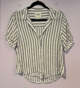 Blue and white stripe Abercrombie and Fitch button down short sleeve Photo 0