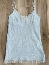 American Eagle Y2K Grey Lace Trim Babydoll Cami Women’s Small Photo 0