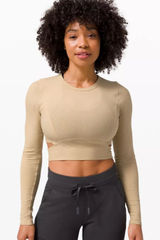 Lululemon LA Cut-Out-Waist Crop LS Size 10 Athleisure Crop Workout Top Photo 0