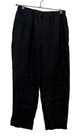 Quince Pants Womens Small Black Linen Elastic Waist Tapered Leg Casual Relaxed Photo 0