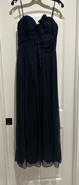 ABS by Allen Schwartz Navy Chiffon Dress Photo 0