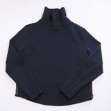 Nike Therma Mock Neck Tech Fleece Sweatshirt Women Size M Black High Low Hem Zip Photo 0