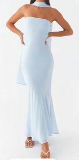 Long formal dress with neck piece White Size M Photo 0