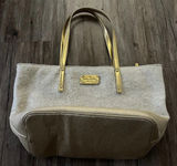 Kate Spade Harmony Frosted Gold Wool Tote Limited Edition Photo 0