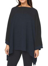 Lululemon It All Lines Up Poncho Sweater OS Navy Black Ribbed Knit Travel Cozy Photo 0