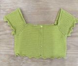 ZARA Crochet Crop Top Green Lime Photo 0