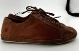 Frye Dean Artisan Low Leather Sneakers Lace Up Suede Trim Classic Brown 7.5 Photo 0