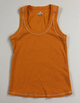 Anthropologie Pilcro Tank Top Womens Medium Orange Scoop Neck Ribbed Knit Basic Photo 0