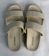 Cushionaire Niles Cream Espadrille Platform Slide Sandals Womens 8.5W Beige Photo 0