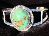 Vintage Southwest Navajo Sterling Silver Turquoise Cuff Bracelet Photo 0
