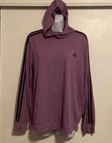 Adidas Purple Climalite Hooded Long Sleeve Shirt Photo 0
