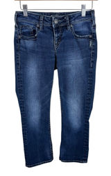Silver Jeans Co. Aiko Kick Flare Low Rise Cotton Blend Jeans Capris‎ Size 26 Photo 0