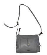 Fossil Jenna Top Zip Gray Pebbled Leather Crossbody Handbag Purse Photo 0