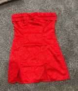 Lucky in the sky strapless red dress Photo 0