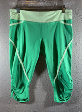 1621 | Lululemon Turbo Run Crop Athletic Running Leggings Green Womens 10 Photo 0