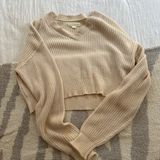 Cream Cropped Sweater Photo 0