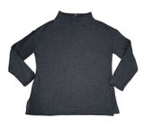 Free Fly Mock Neck Pullover Women Large Charcoal Gray Excellent Bamboo Fleece Photo 0