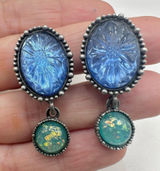 Vintage Avon silver tone blue clip on earrings Photo 0