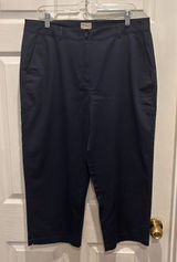 LL Bean Womens Navy Blue‎ Cotton Stretch Chino Crop Pants Size 14 Reg 0DVJ6 Photo 0