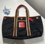 Y2K Coach Hamptons Weekend Tote Bag Black Nylon Red Leather Trim 5078 Photo 0