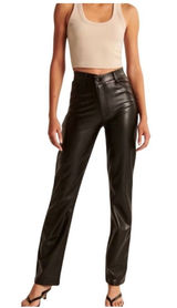 Abercrombie High-Rise Leather Pants Photo 0