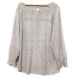 Loft Womens Peasant Boho‎ Tunic Top 26 Cream Floral Smocked Romantic Cottagecore Photo 0