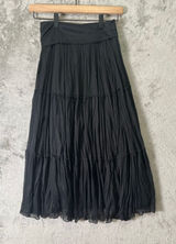 Vintage Y2k Black Tiered‎ Skirt Whimsigoth Flowy Fairycore Dark Romance Medium Photo 0