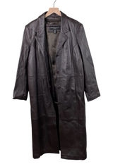 Vintage 90s Y2K Centigrade Leather Trench Coat Womens Size Medium Zip Out Lining Photo 0