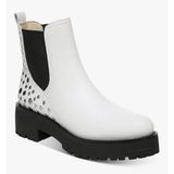 Sam Edelman Women White Leather Studded Jalyn Lug Sole Chelsea Boots Size 11 Photo 0