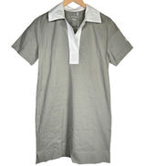 EVERLANE Organic Cotton‎ Polo T Shirt Dress Short Sleeve White Collar Fog XS Photo 0